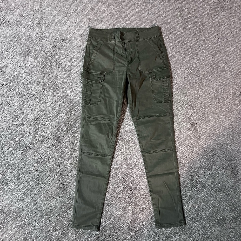 AE Olive Green Cargo Skinny Jeans
